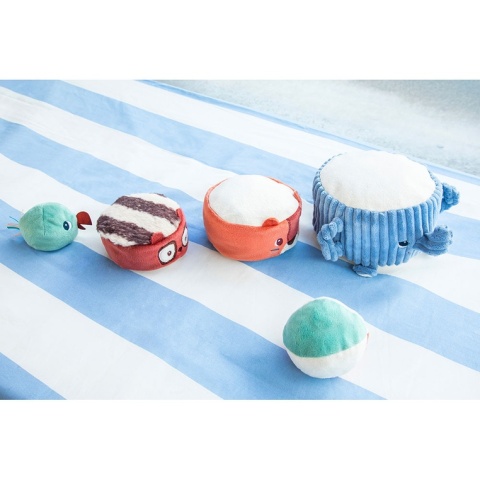 Lilliputiens Piramida dźwiękowa sensoryczne klocki z grzechotkami Zwierzątka 12m+