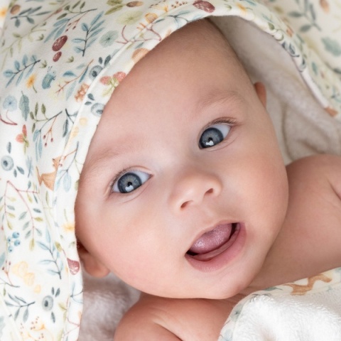 Little Dutch Bawełniany ręcznik z kapturem 100x100 cm Forest Wonders