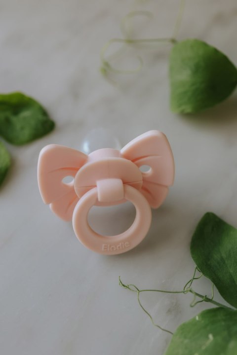 Elodie Details - smoczek silikonowy Binky Bow - 0-6 m, misty pink