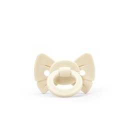 Elodie Details - smoczek silikonowy Binky Bow - 0-6m, oat white