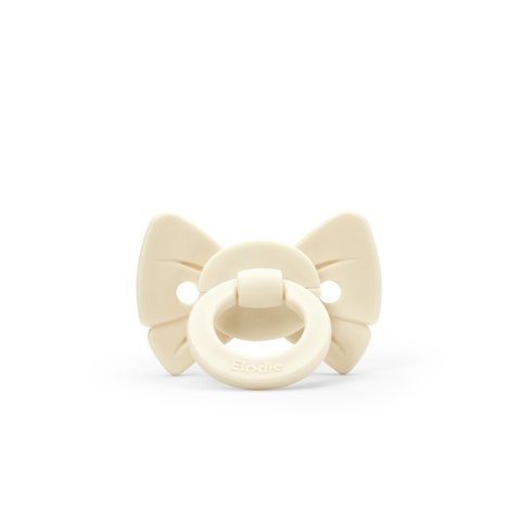 Elodie Details - smoczek silikonowy Binky Bow - 0-6m, oat white