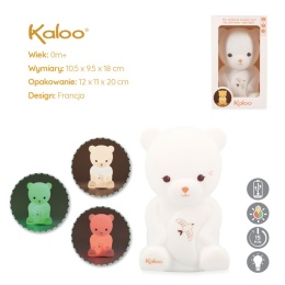 Kaloo Lampka nocna dla dzieci silikonowa dotykowa USB Miś Intempoler