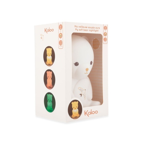 Kaloo Lampka nocna dla dzieci silikonowa dotykowa USB Miś Intempoler