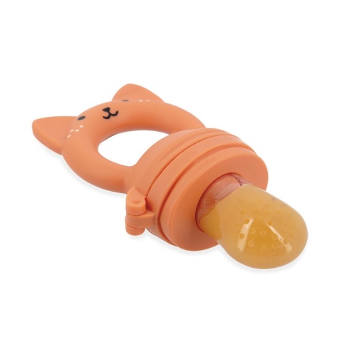 Kaloo Zestaw prezentowy Gryzak smoczek do owoców + śliniak Wiewiórka Grignoti