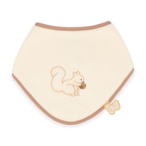 Kaloo Zestaw prezentowy Gryzak smoczek do owoców + śliniak Wiewiórka Grignoti