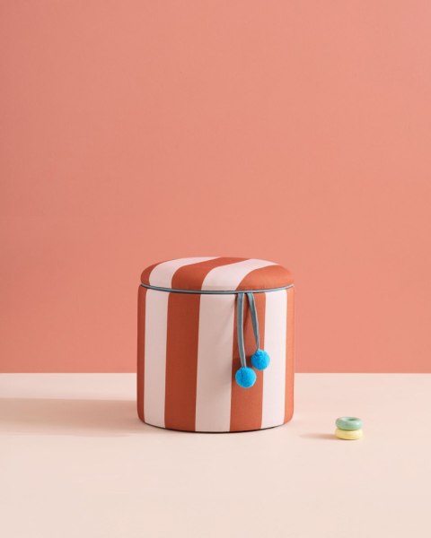 Kid's Concept - pufa cylindryczna ze schowkiem, brązowy