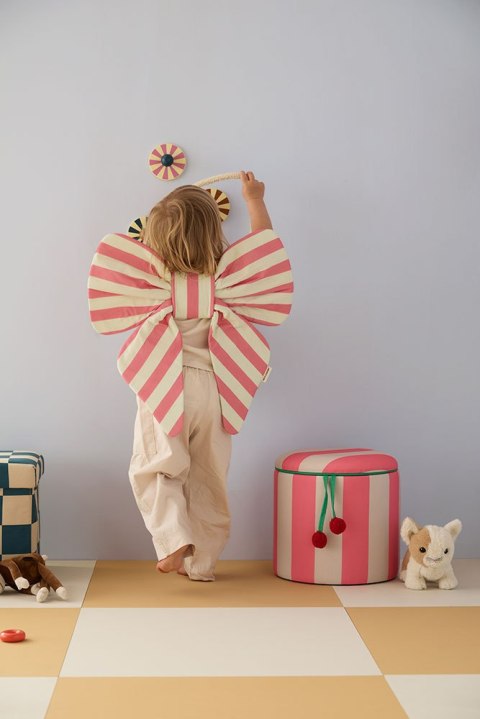 Kid's Concept - pufa cylindryczna ze schowkiem, różowa