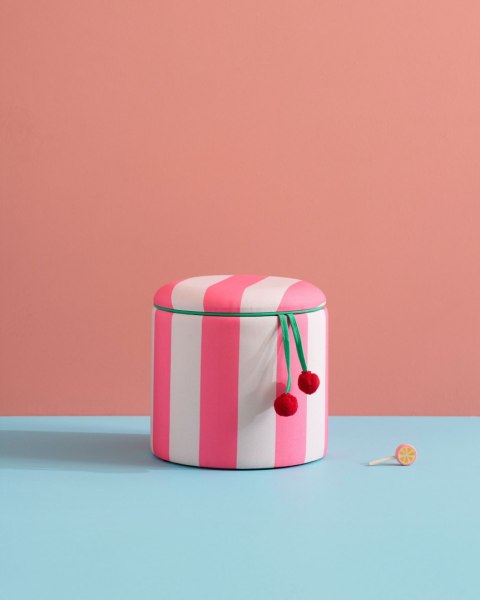 Kid's Concept - pufa cylindryczna ze schowkiem, różowa
