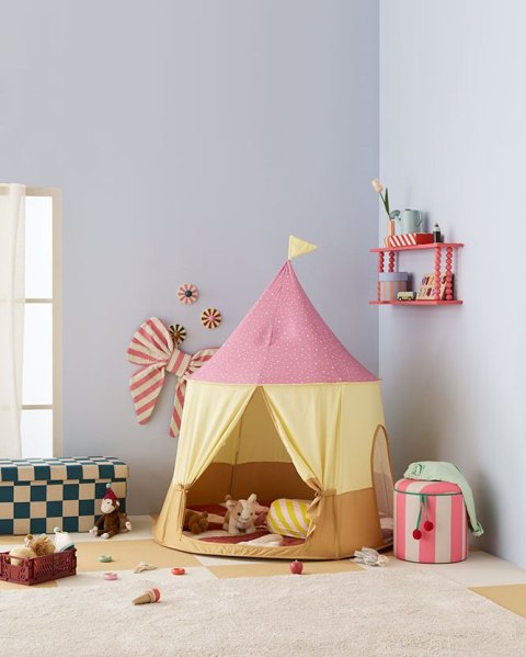 Kid's Concept - pufa cylindryczna ze schowkiem, różowa