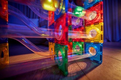 Cleverclixx - Klocki magnetyczne Ball Run Dazzling Lights Pack Intense - 100 el.