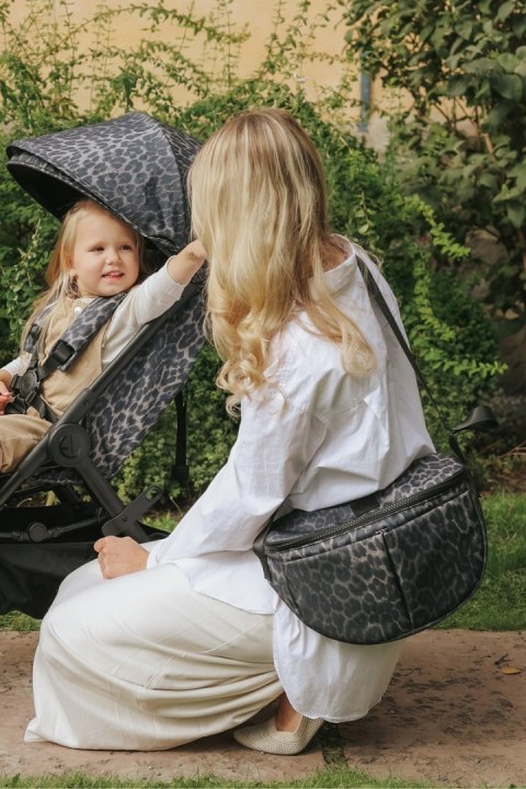 Elodie Details - wózek spacerowy MONDO - Le Leopard + gondola Black - ZESTAW