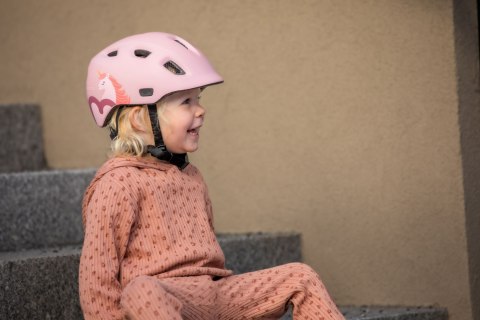 Hamax - kask dziecięcy Thundercap - rozmiar 47-52, różowy z jednorożcem