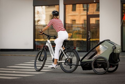 Hamax - przyczepka rowerowa Outback Next, podwójna, dusty green