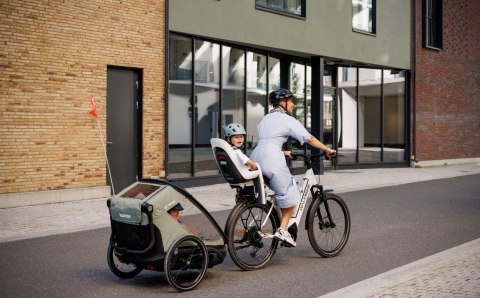 Hamax - przyczepka rowerowa Outback Next, podwójna, dusty green