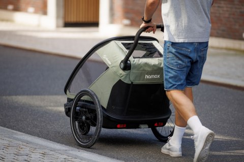 Hamax - przyczepka rowerowa Outback Next, podwójna, dusty green