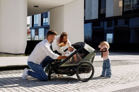 Hamax - przyczepka rowerowa Outback Next, podwójna, dusty green