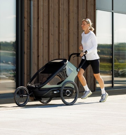 Hamax - przyczepka rowerowa Outback Next, podwójna, dusty green