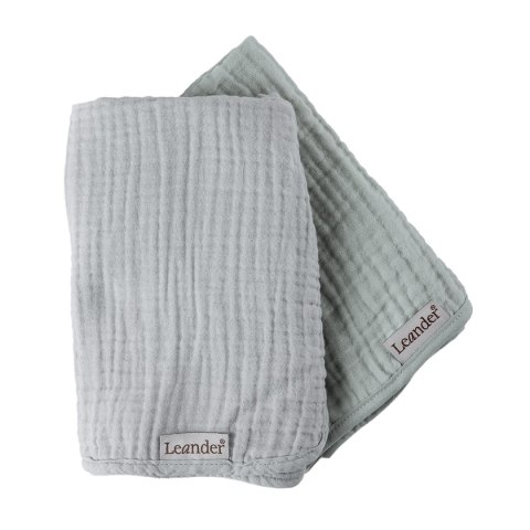 LEANDER - podkład muślinowy na przewijak MATTY™, 2-pak, grey/sage green