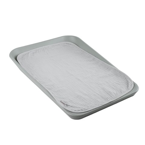 LEANDER - podkład muślinowy na przewijak MATTY™, 2-pak, grey/sage green