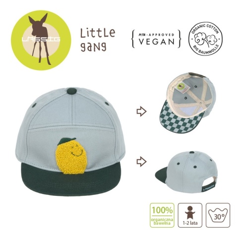 Lassig Czapka z daszkiem dziecięca Little Gang Lemon light blue/dark green