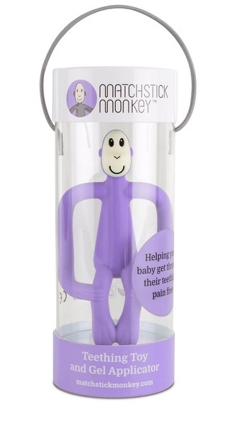 Matchstick Monkey Gryzak kojący ze szczoteczką Małpka - fioletowy