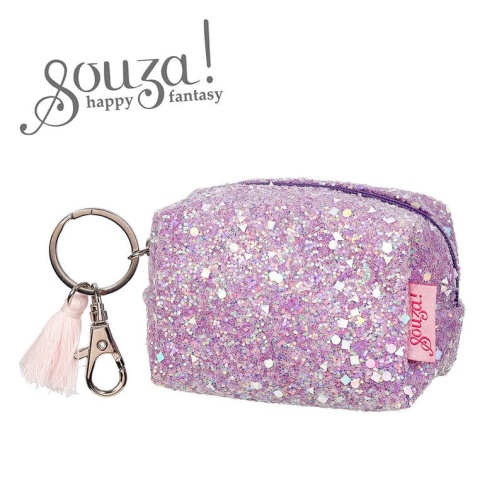 Souza! Brokatowy portfel etui dla dzieci z breloczkiem Lyna liliowy