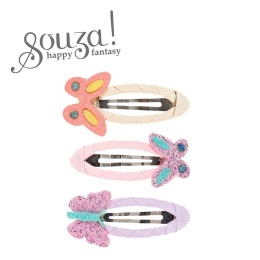 Souza! Spinki do włosów owinięte wstążką z brokatowymi motylami Xeni 2 szt.