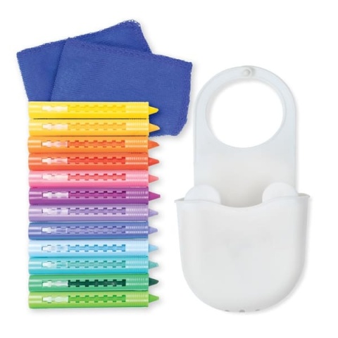 Tiger Tribe Zabawki Kąpielowe - Zestaw Łazienkowych Kredek z Organizerem