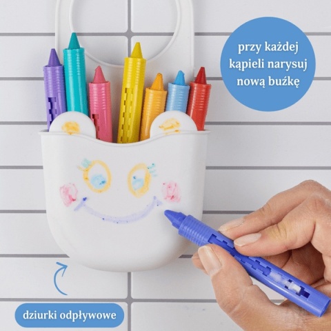 Tiger Tribe Zabawki Kąpielowe - Zestaw Łazienkowych Kredek z Organizerem