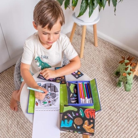 Tiger Tribe Zestaw Kolorowanek - Dinozaury w Kosmosie