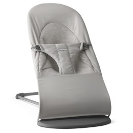 BABYBJORN - leżaczek BALANCE SOFT WOVEN/JERSEY Tri Fabric, Ciemny Szary + zabawka do leżaczka - Googly Eyes