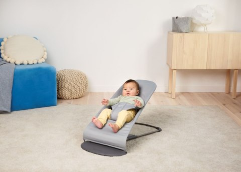 BABYBJORN - leżaczek BALANCE SOFT WOVEN/JERSEY Tri Fabric, Ciemny Szary + zabawka do leżaczka - Googly Eyes