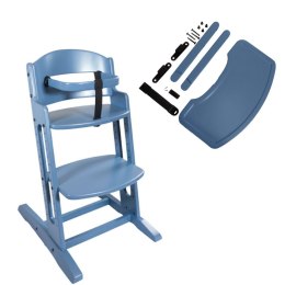 BabyDan - krzesełko do karmienia DanChair + tacka DanTray ZESTAW, cornflower blue