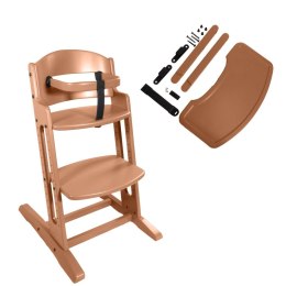 BabyDan - krzesełko do karmienia DanChair + tacka DanTray ZESTAW, mocca mousse