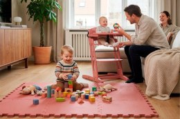 BabyDan - krzesełko do karmienia DanChair + tacka DanTray ZESTAW, rose tan