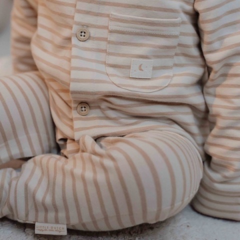 Little Dutch Piżamka jednoczęściowa Natural Stripes - 62/68