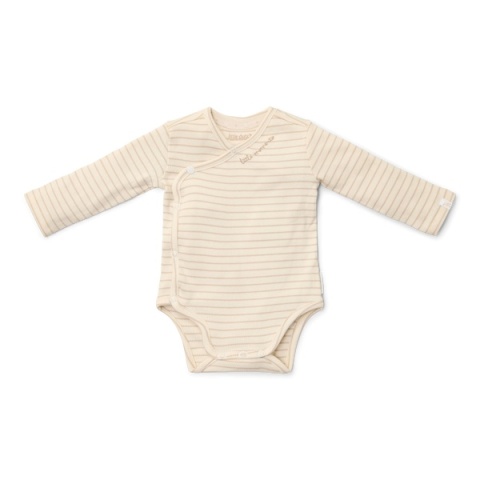 Little Dutch Body kopertowe z długim rękawem Soft Beige Stripe