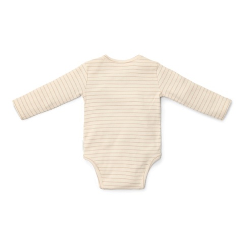 Little Dutch Body kopertowe z długim rękawem Soft Beige Stripe