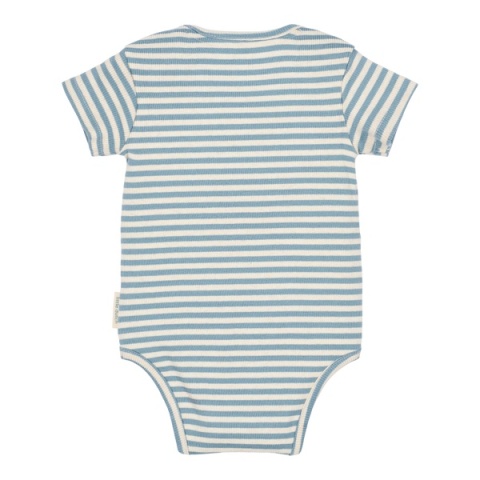 Little Dutch Body z krótkim rękawem Stone Blue stripe 56 cm