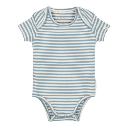 Little Dutch Body z krótkim rękawem Stone Blue stripe 56 cm