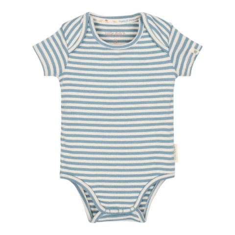 Little Dutch Body z krótkim rękawem Stone Blue stripe 56 cm