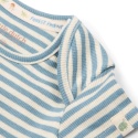 Little Dutch Body z krótkim rękawem Stone Blue stripe 56 cm