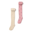 Little Dutch Rajstopy 2-pak Sand/Velvet Rose - 74/80
