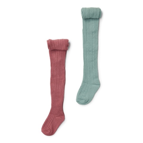 Little Dutch Rajstopy 2-pak Rouge/Garden Green - 74/80