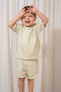 Little Dutch T-shirt frotte z krótkim rękawem Farm Green Stripes - 74