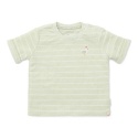 Little Dutch T-shirt frotte z krótkim rękawem Farm Green Stripes - 74