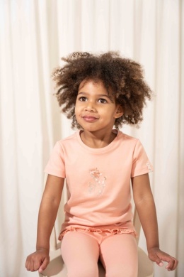 Little Dutch T-shirt z krótkim rękawem Flower Pink - 74