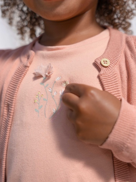 Little Dutch T-shirt z krótkim rękawem Flower Pink - 74