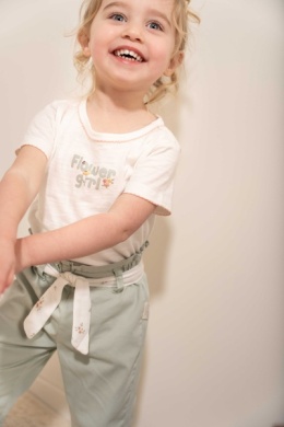 Little Dutch T-shirt z krótkim rękawem Off White Flower Girl - 74