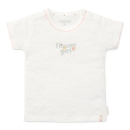 Little Dutch T-shirt z krótkim rękawem Off White Flower Girl - 74